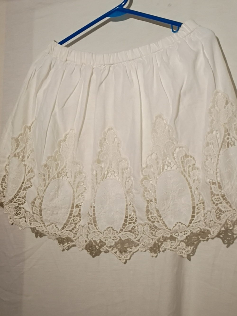 hinge White Cotton Lace-Trim Circle Mini Skirt, Sz 8, NWOT - Picture 6 of 11